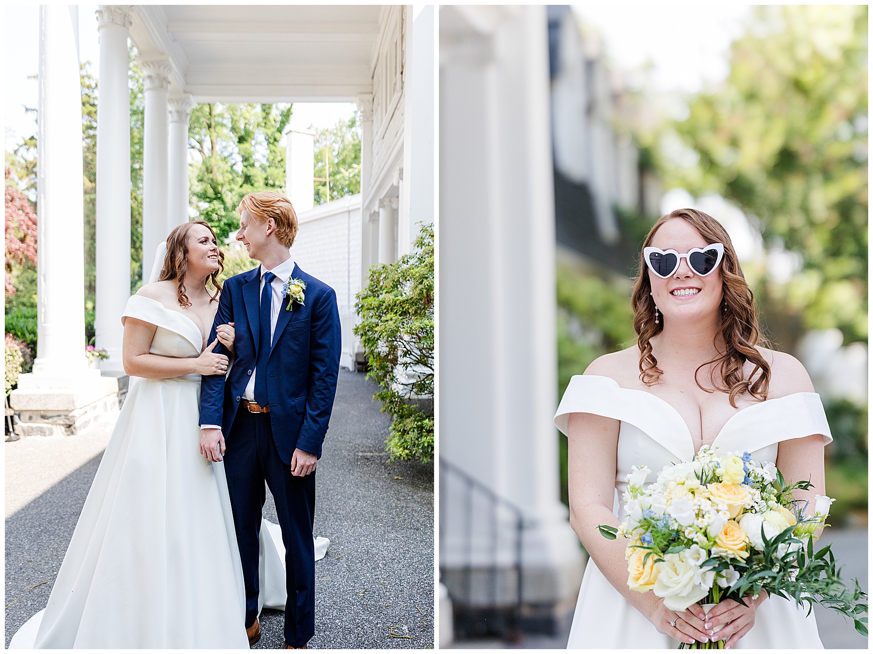 bride with sunglasses
