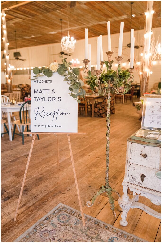 wedding reception at shiloh farm 