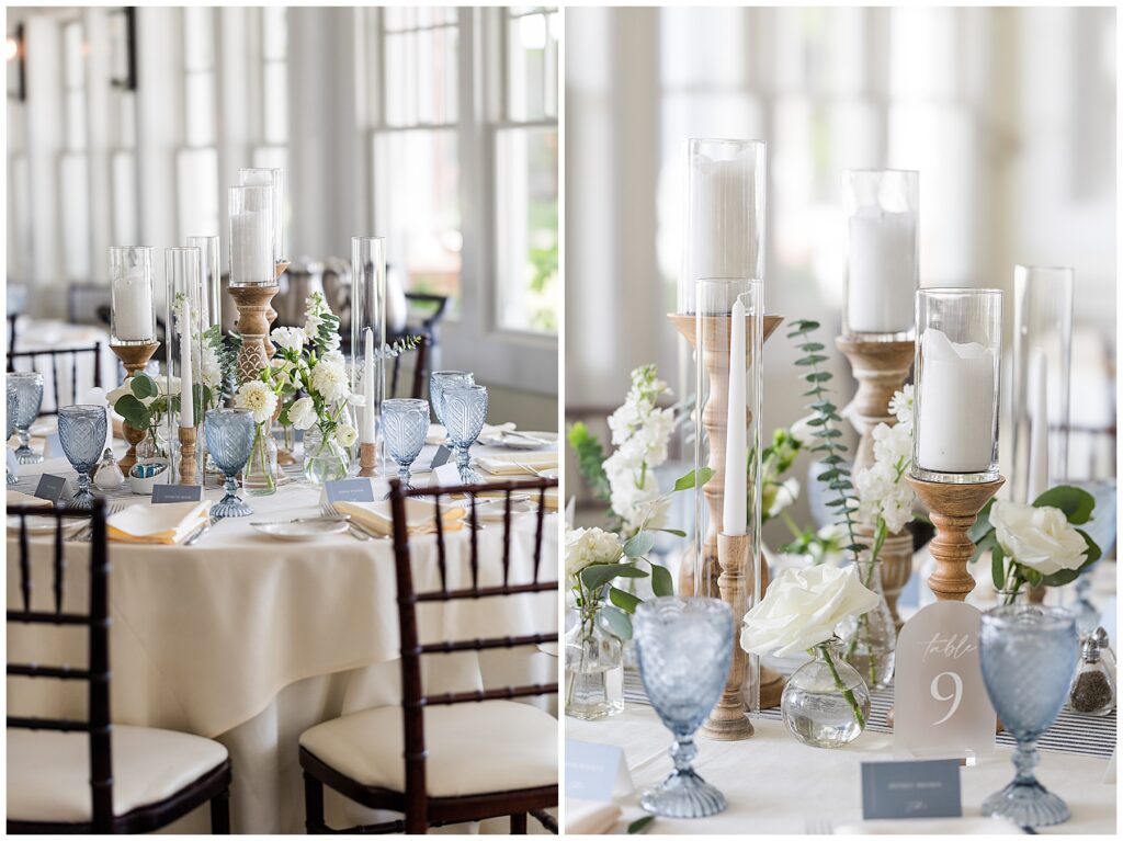 Elegant reception setup overlooking the bay