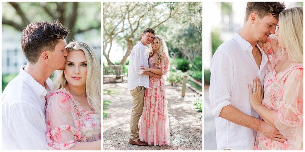 Bride and Groom taking engagement photos in 30A