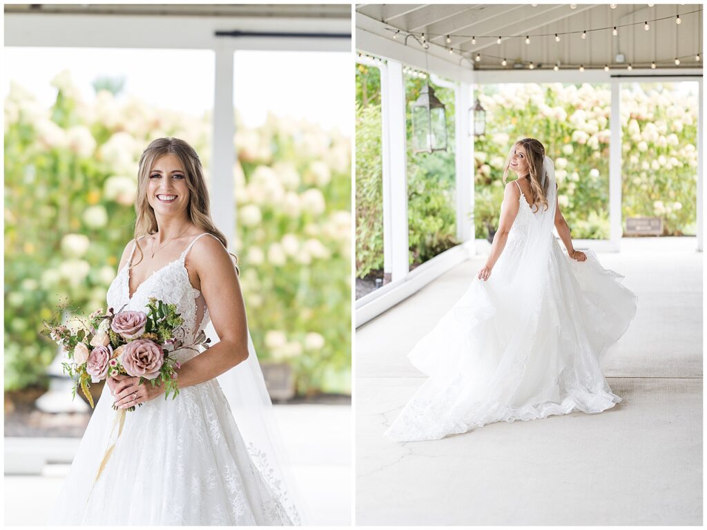bride twirling in her wedding dress