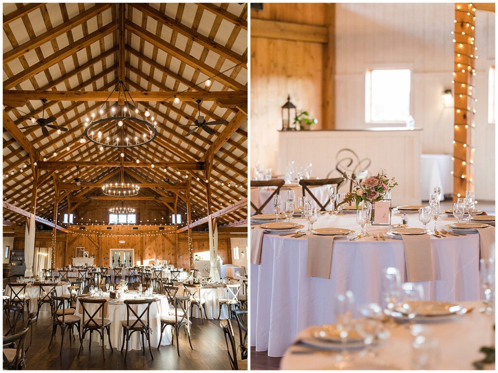 Classy barn wedding reception 