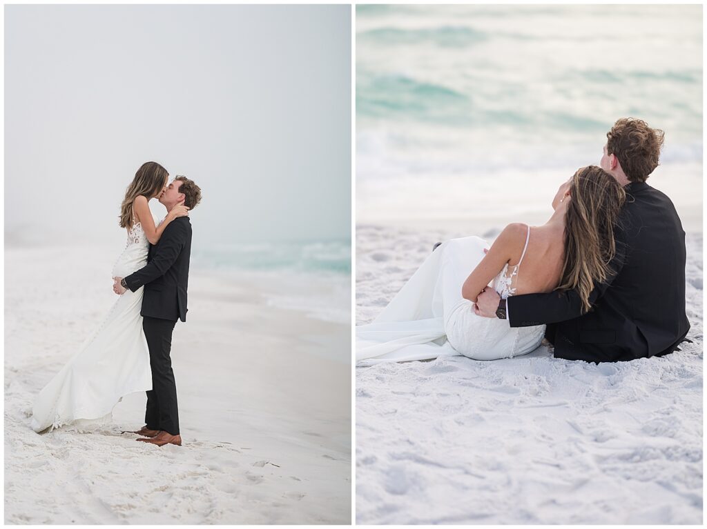 Audrey and Thomas sharing a quiet moment together on the shoreline along 30A.