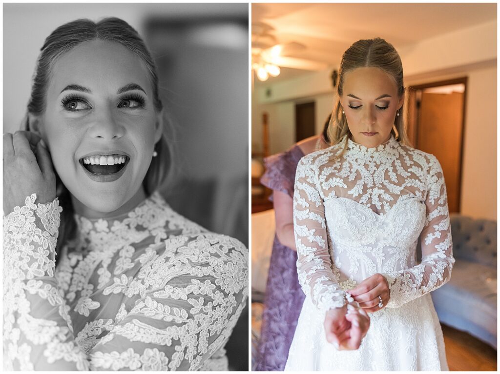 Bride getting ready for her wedding 