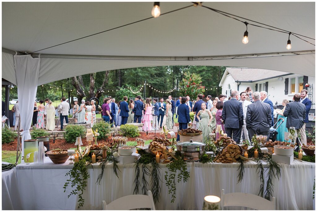 Wedding reception under a tent