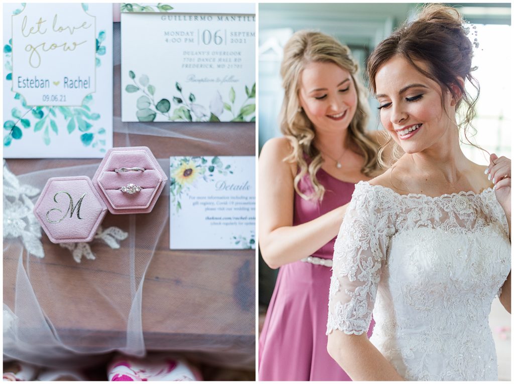 A wedding at Dulany's Overlook with pink and green details | Taylor'd Southern Events