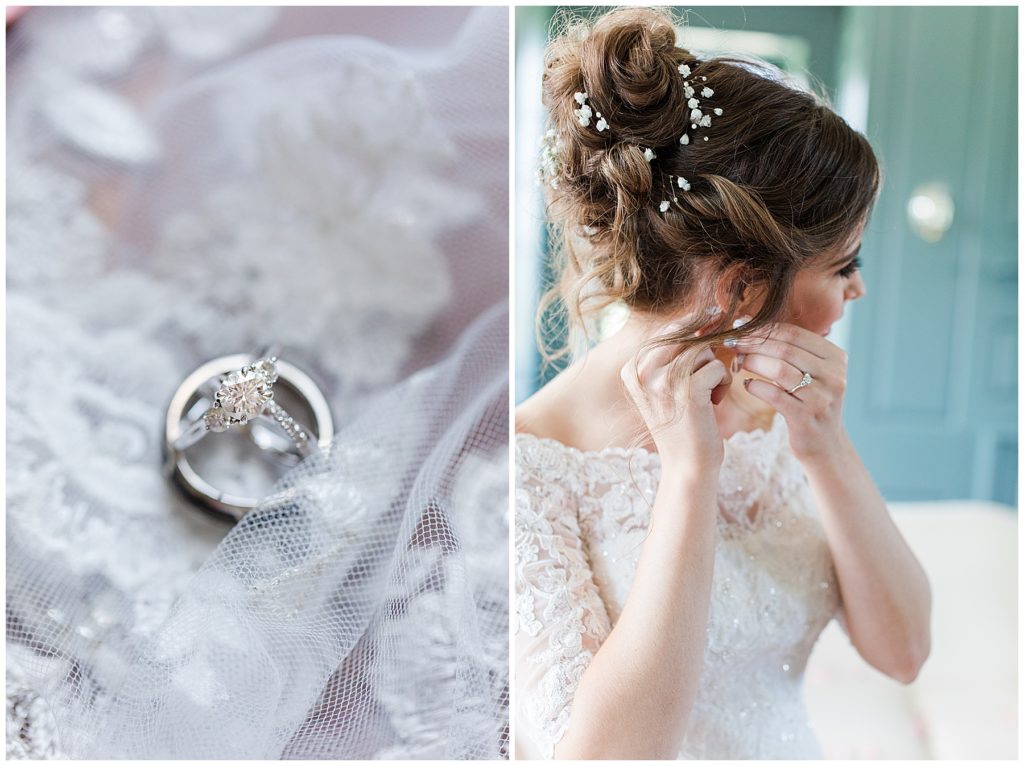 The bride puts on her earrings | Taylor'd Southern Events | Maryland Wedding Photographer