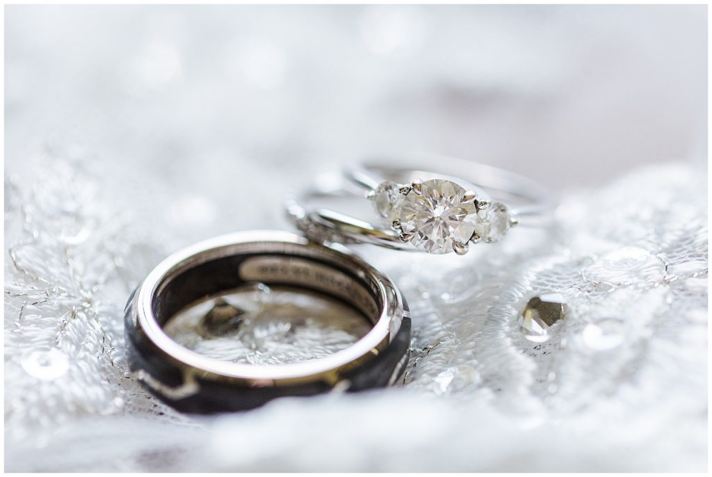 Silver wedding rings and three diamonds | Taylor'd Southern Events | Maryland Wedding Photographer