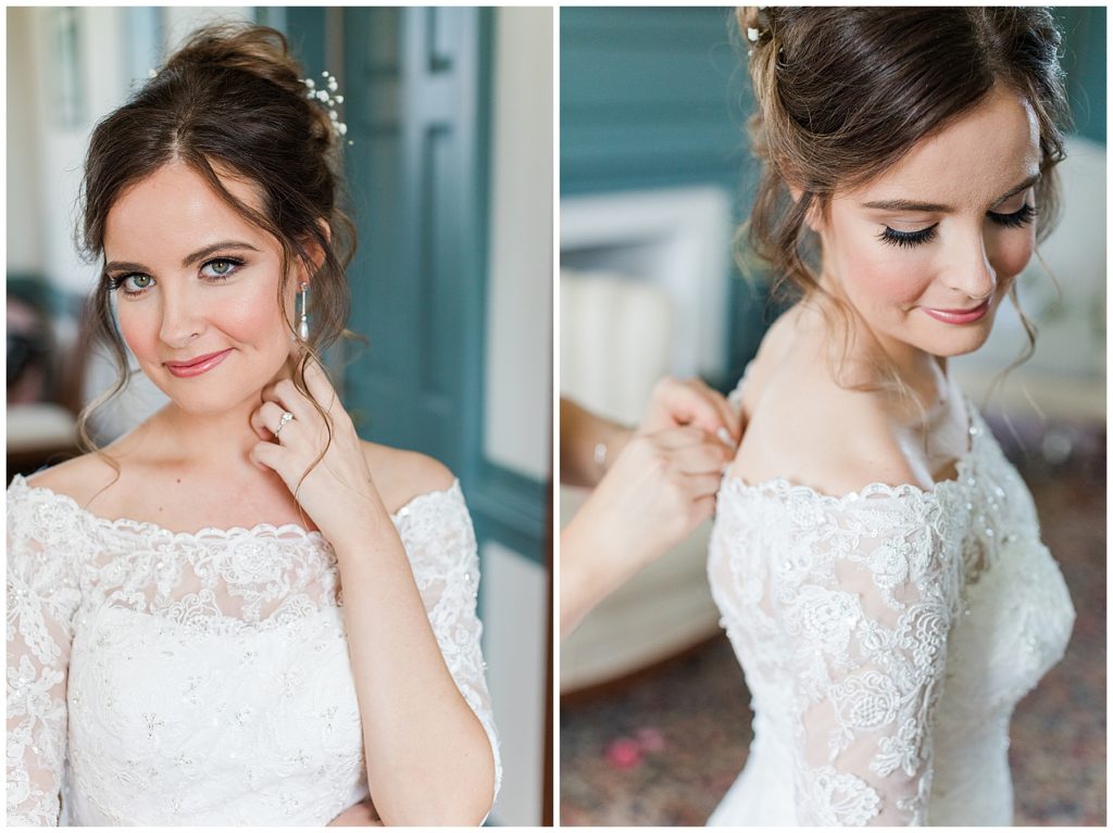 Bridal portraits with lace and pearl | Taylor'd Southern Events | Maryland Wedding Photographer