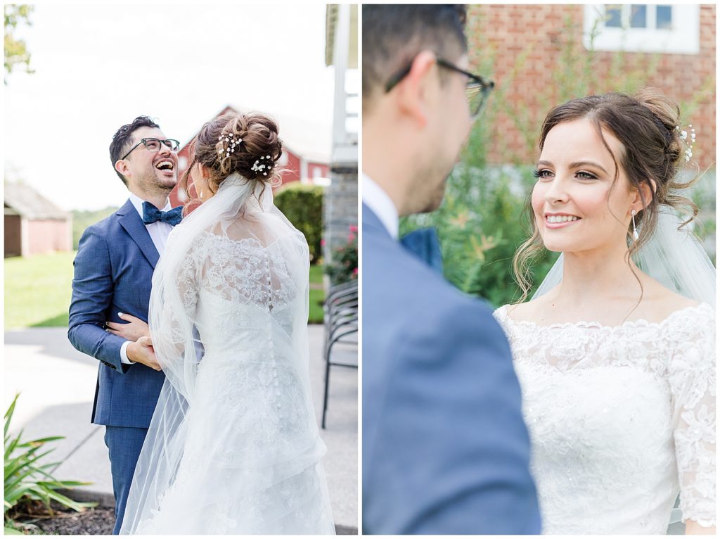 Bride and groom first look | Taylor'd Southern Events | Maryland Wedding Photographer