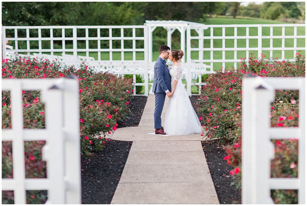 Romantic bride and groom portraits in a rose garden | Taylor'd Southern Events | Maryland Wedding Photographer
