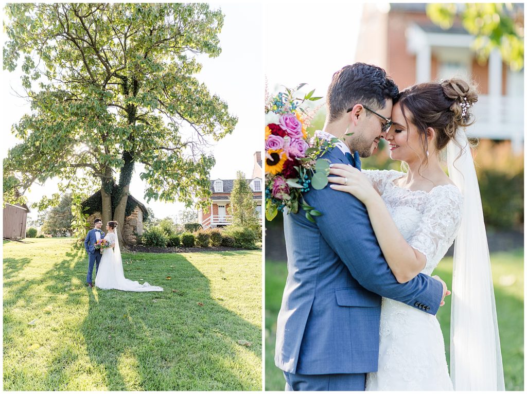 Romantic bride and groom portraits at Dulany's Overlook at sunset | Taylor'd Southern Events | Maryland Wedding Photographer