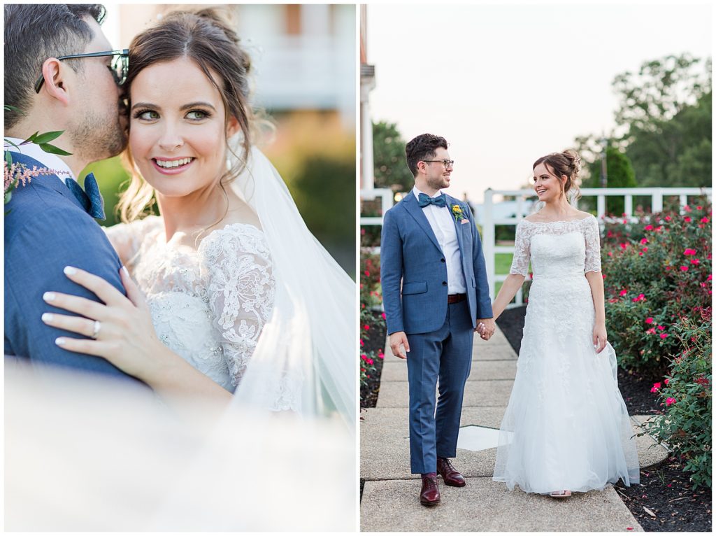 Romantic bride and groom portraits at Dulany's Overlook at sunset | Taylor'd Southern Events | Maryland Wedding Photographer