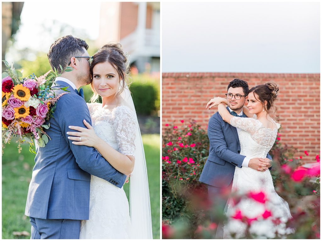 Romantic bride and groom portraits at Dulany's Overlook at sunset | Taylor'd Southern Events | Maryland Wedding Photographer