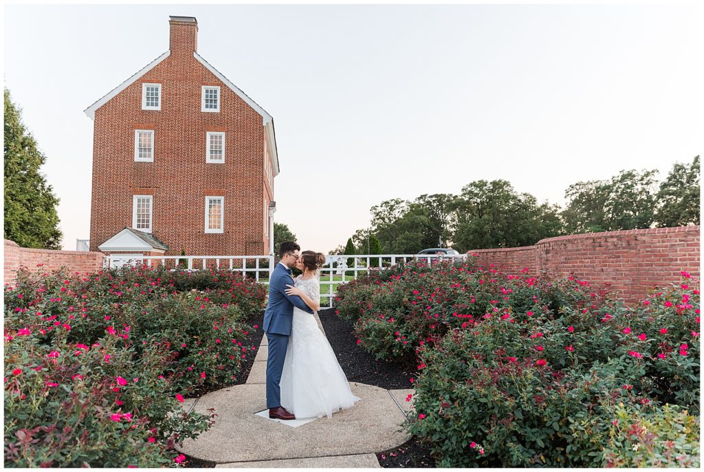 Romantic bride and groom portraits at Dulany's Overlook at sunset | Taylor'd Southern Events | Maryland Wedding Photographer