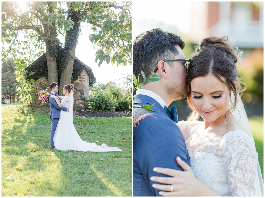 Romantic bride and groom portraits at Dulany's Overlook | Taylor'd Southern Events | Maryland Wedding Photographer