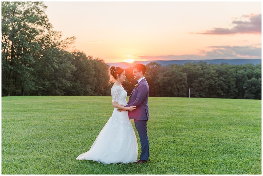 Romantic bride and groom portraits at Dulany's Overlook | Taylor'd Southern Events | Maryland Wedding Photographer