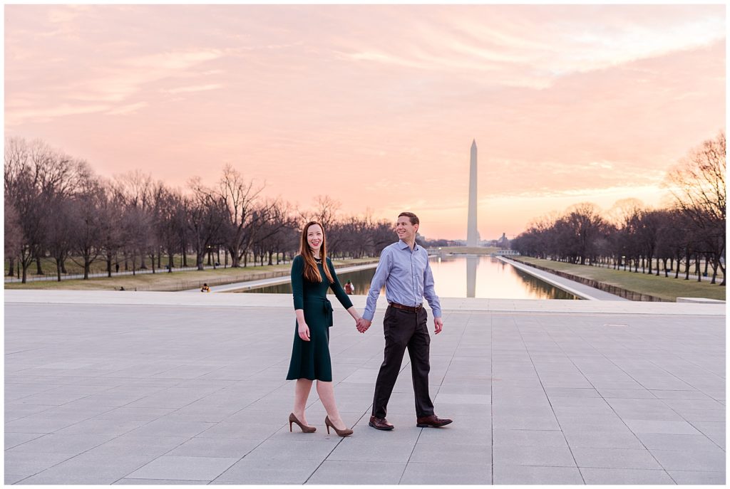 Lincoln Memorial Sunrise Engagement Session | Taylord Southern Events Photography | DMV Wedding Photographer