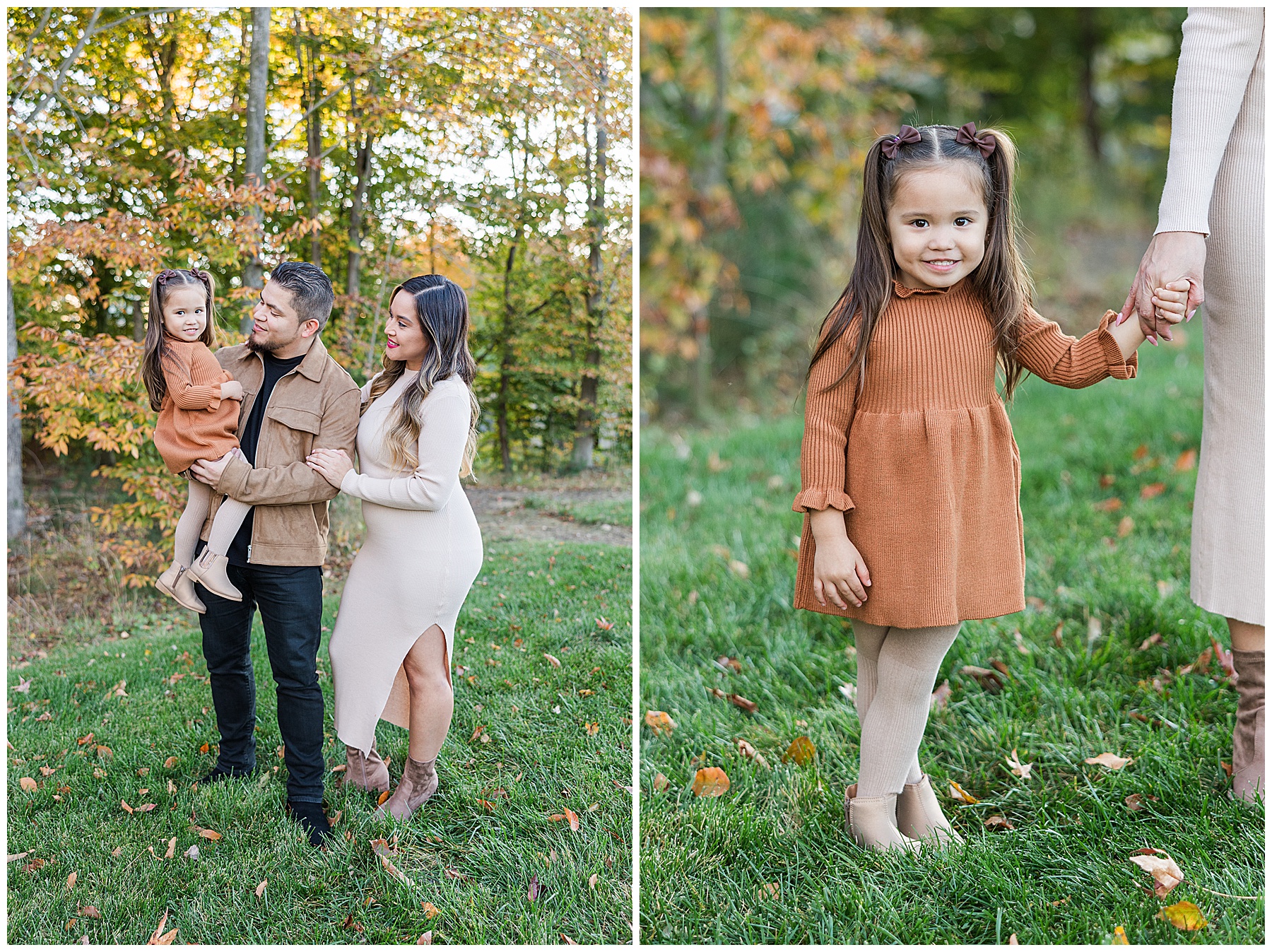 Family posing for fall mini session