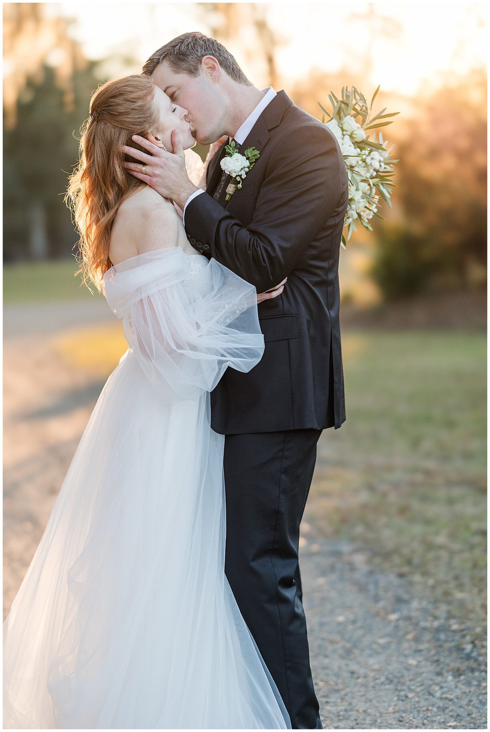 Newly married couple sharing quiet sunset moments at South Eden wedding venue.